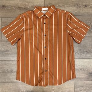 Men's Orange Striped Shirt